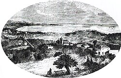 Antiga Gravura da Vila dos Olivais em medalhão